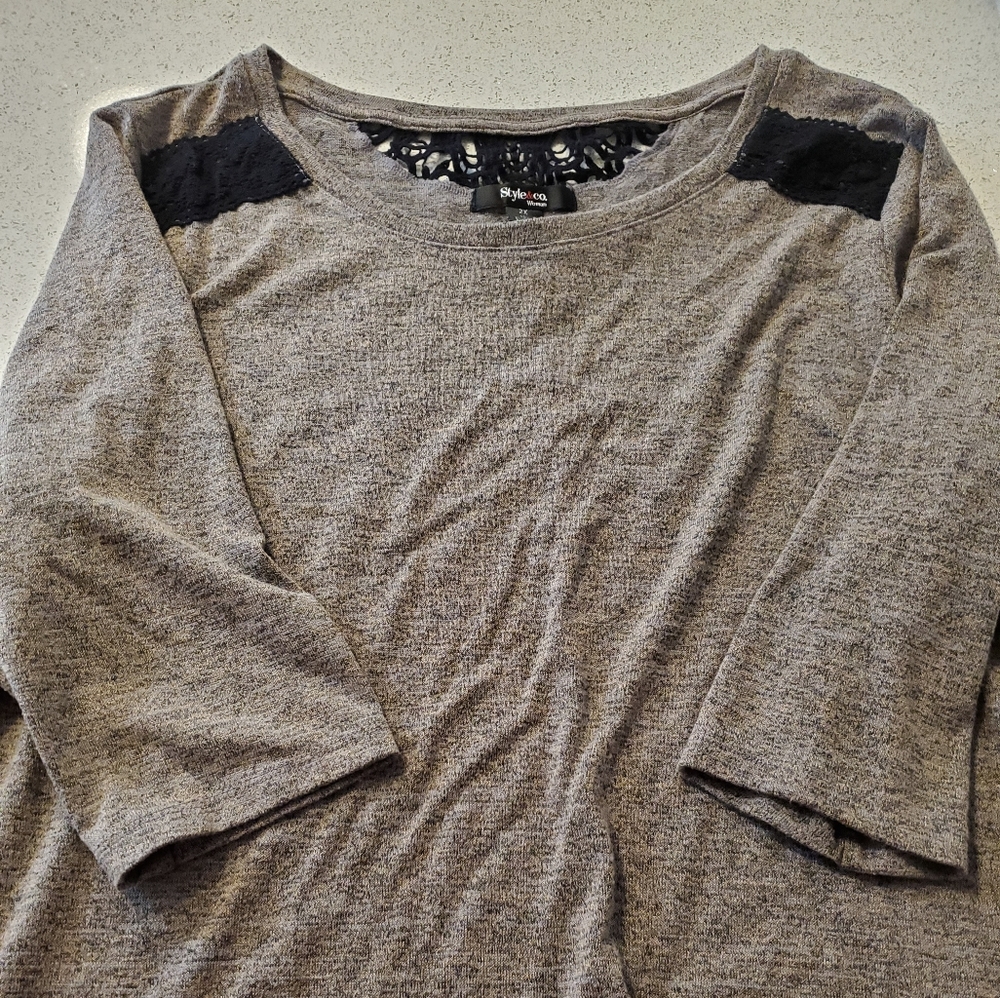 Style & Co Lace Top-EUC